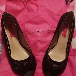 Satin open toed heels